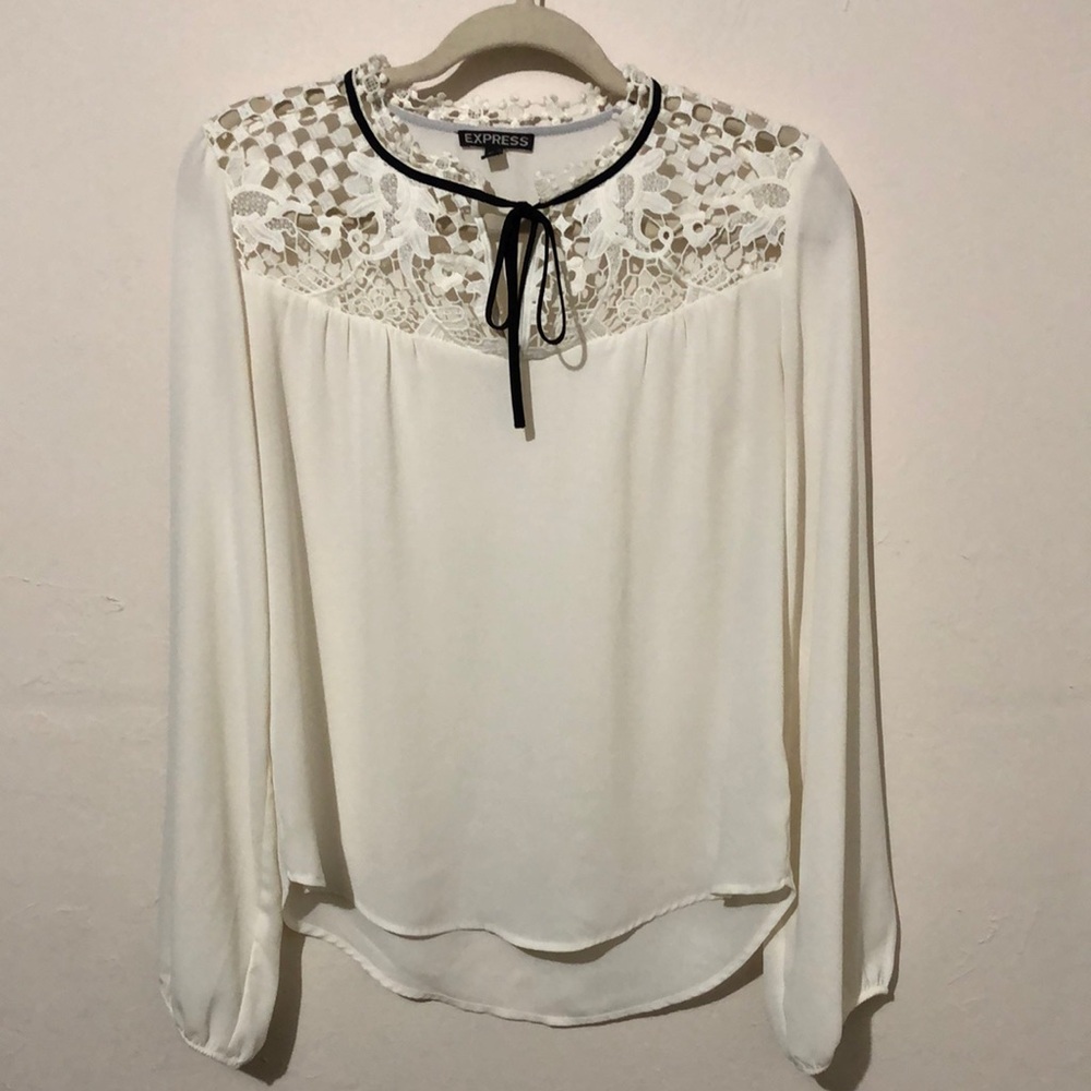 Express Women's White Lace Blouse